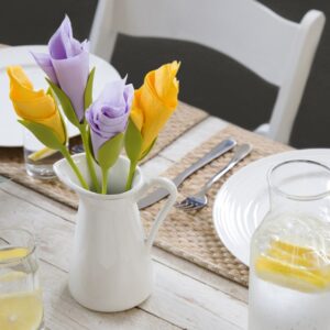 دستمال سفره پیچ طرح گل رز
