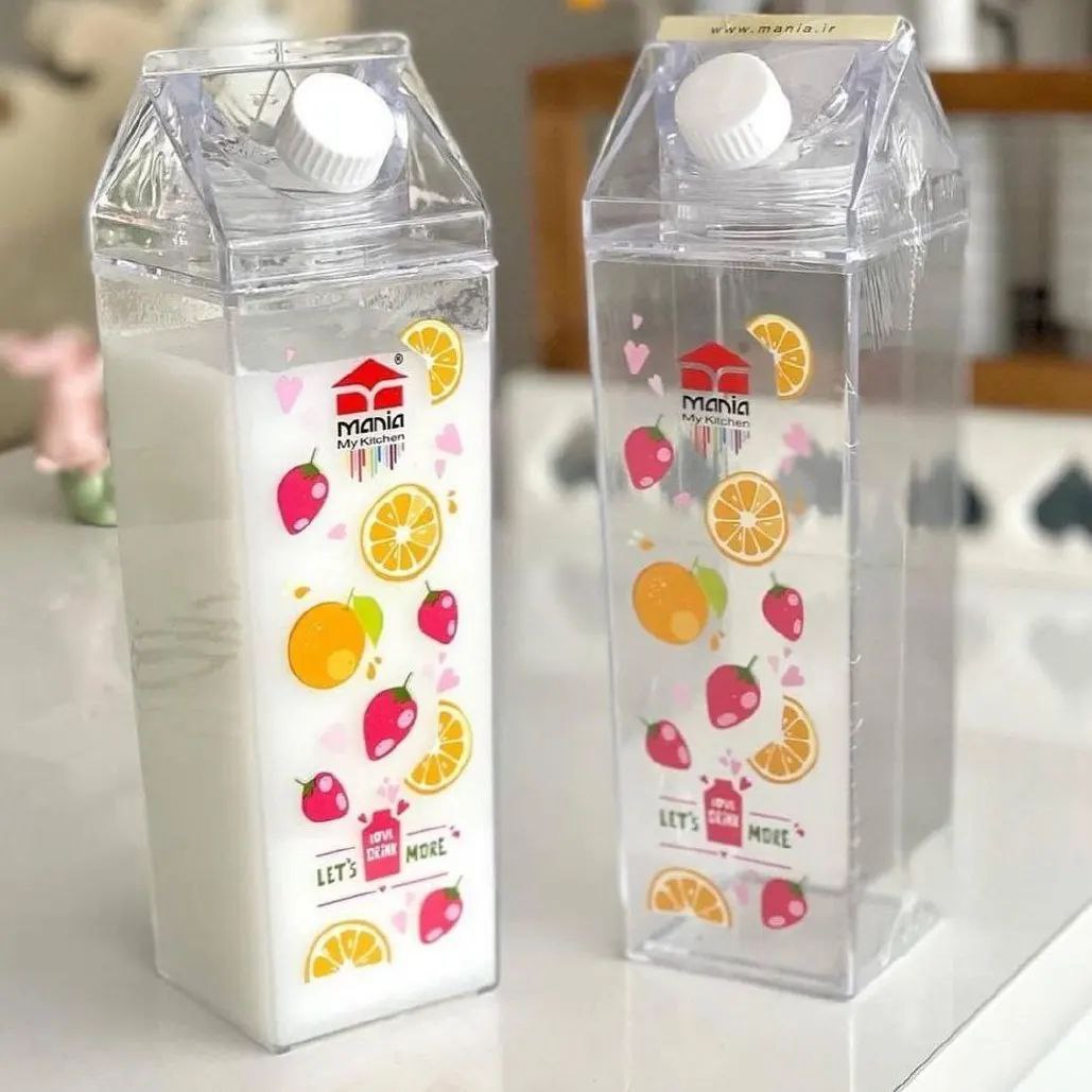 بطری آکرولیک طرح میلک و میوه 5 بطری آکرولیک طرح میلک و میوه